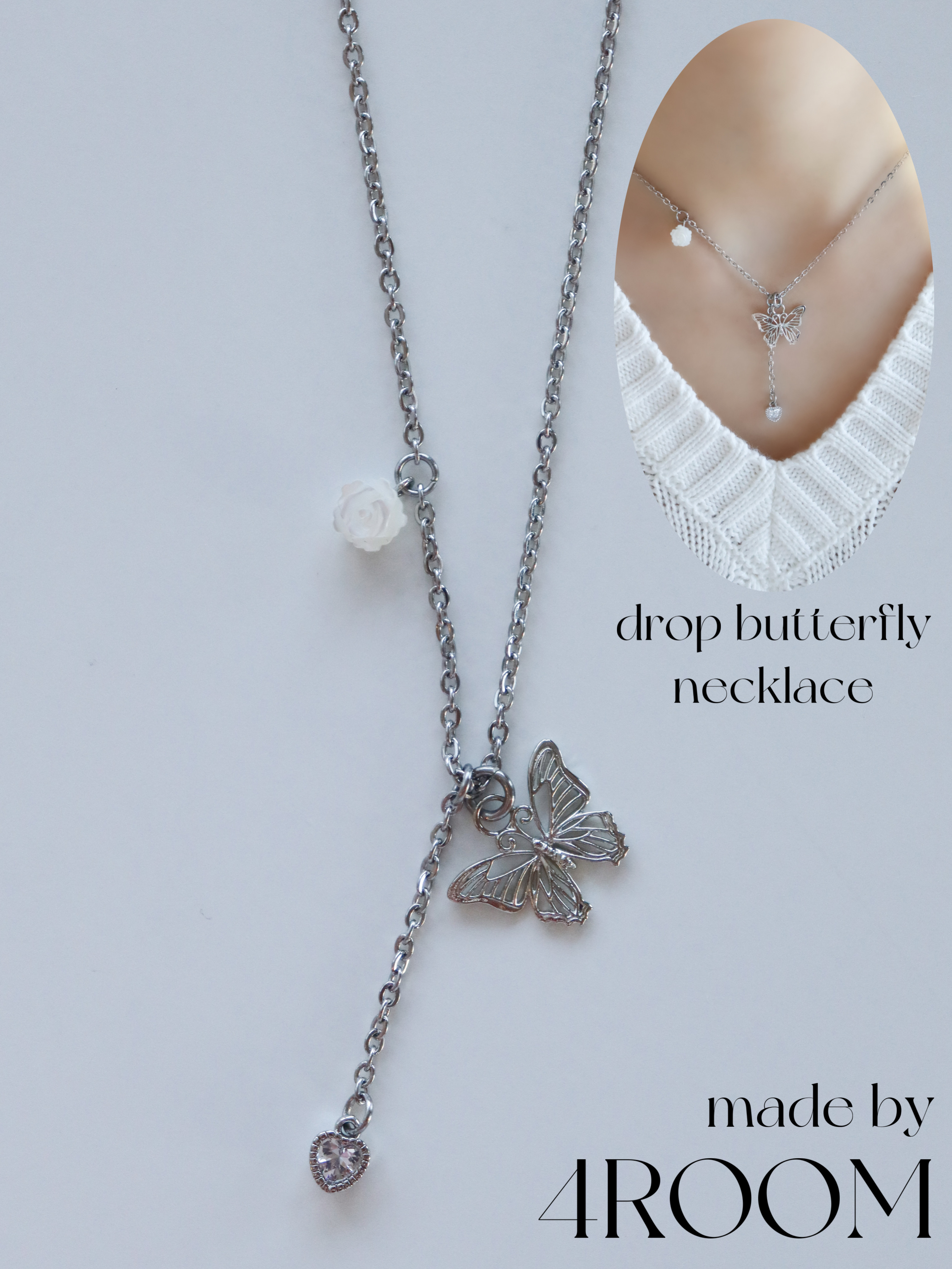drop butterfly necklace