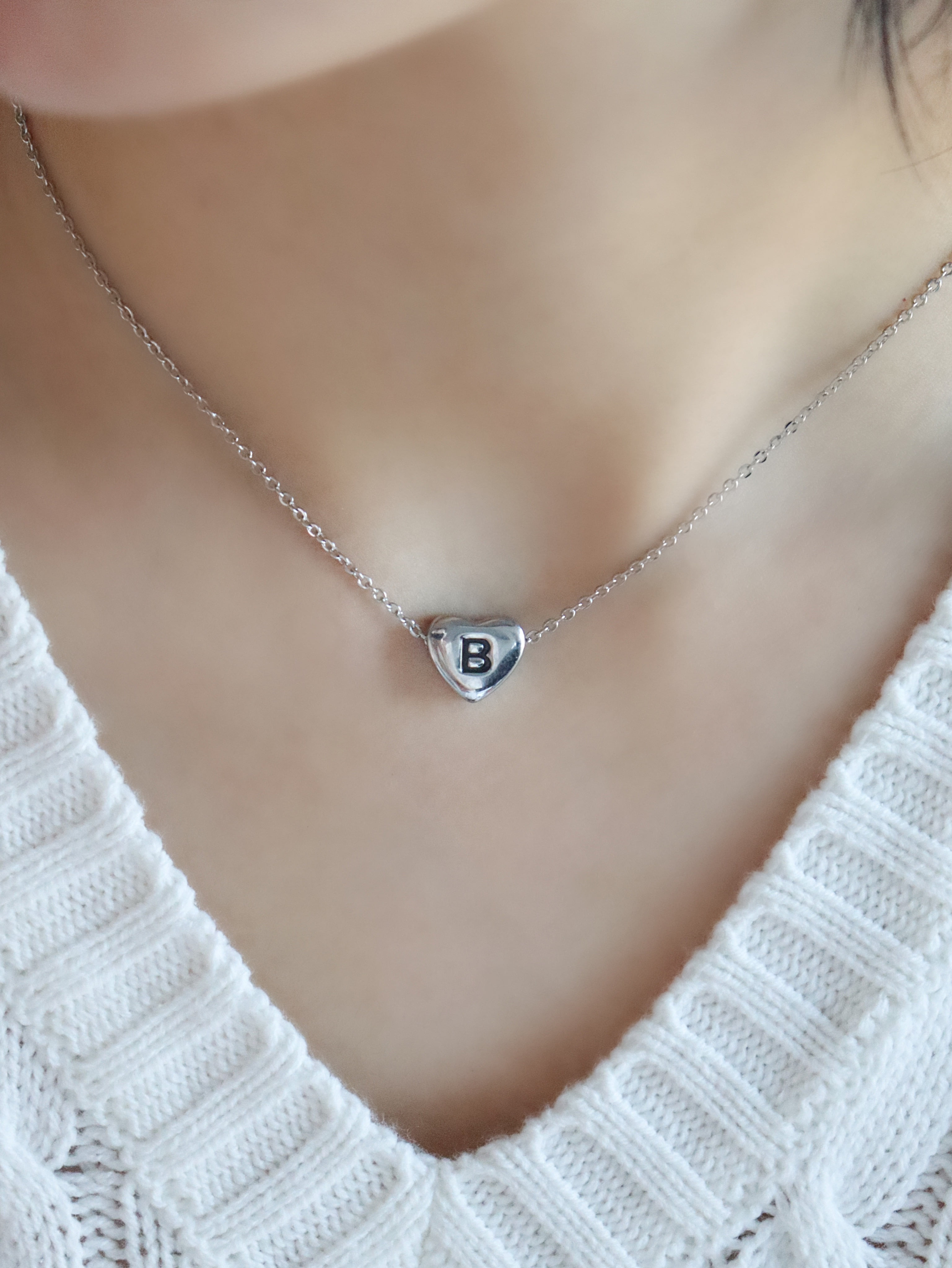 heart initial necklace